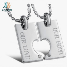 Die-Casting Alloy Silver Laser Engrave Logo Metal Love Tags